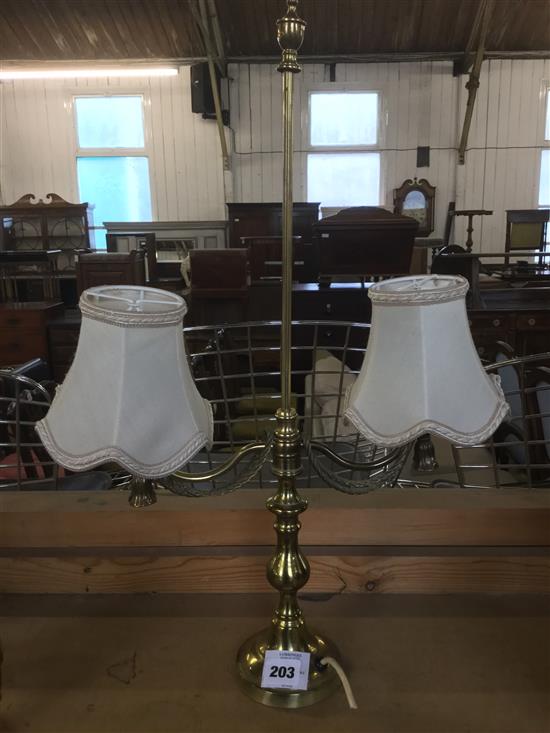 2-branch brass table lamp